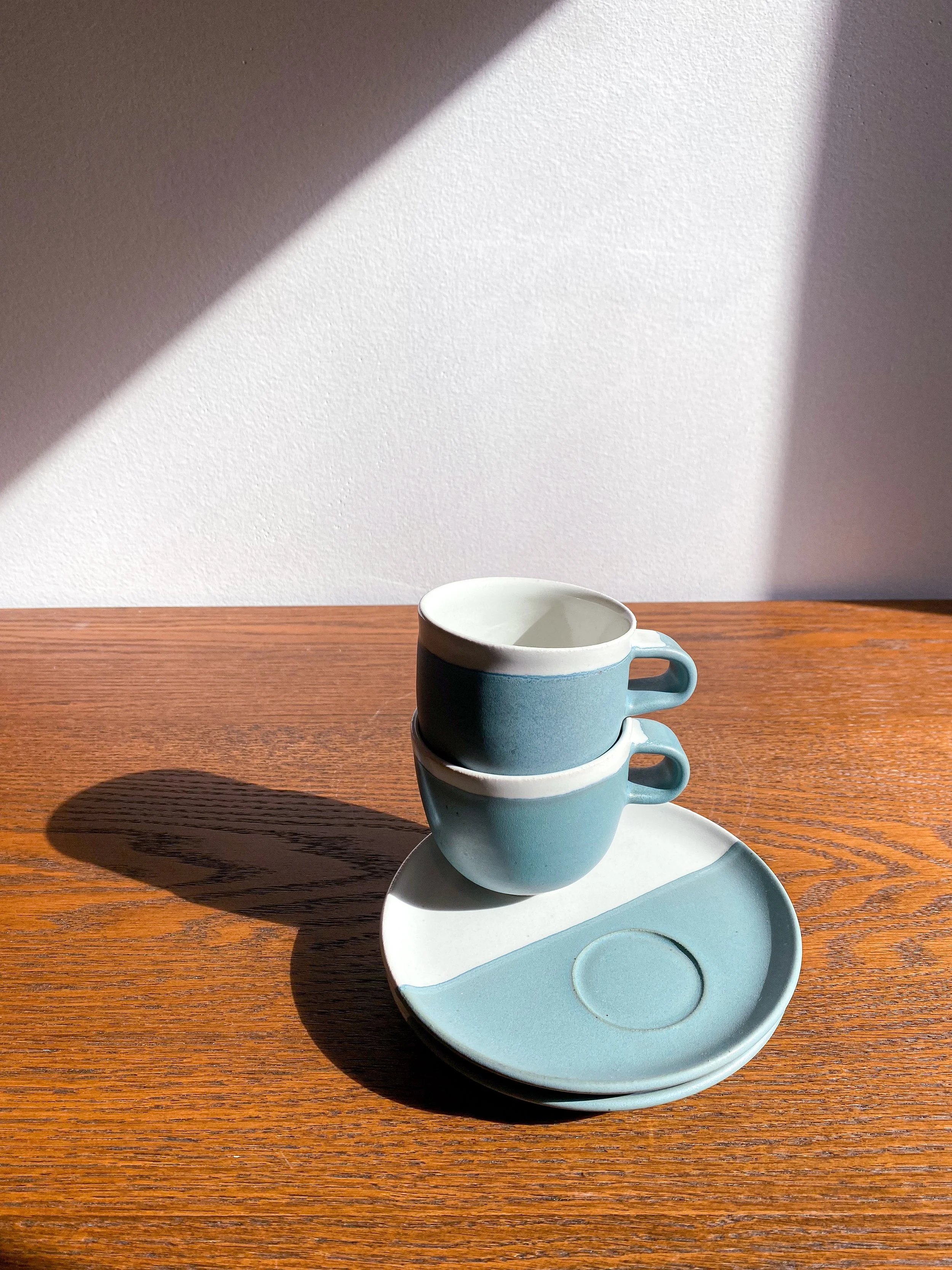 Moitié-Moitié Set for Two (Blue/White - Small)