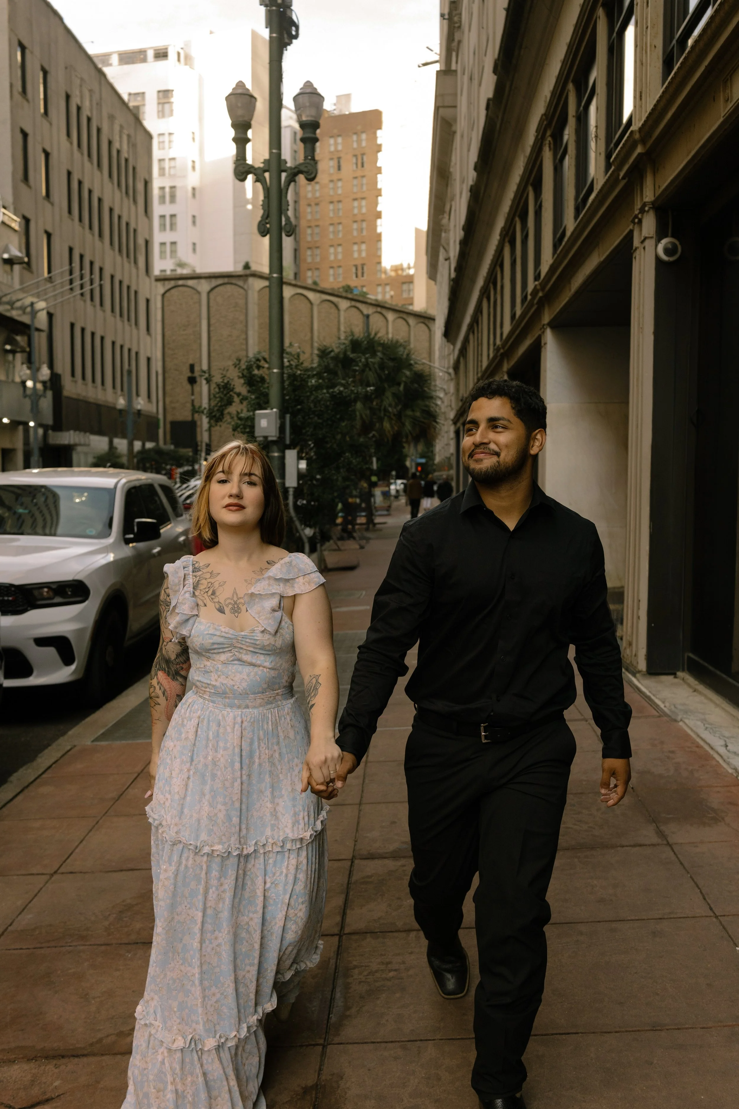 Edgy couples shoot in downtown New Orleans.