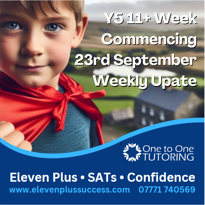 Y5 11+ Week Commencing 23rd September - Weekly update
