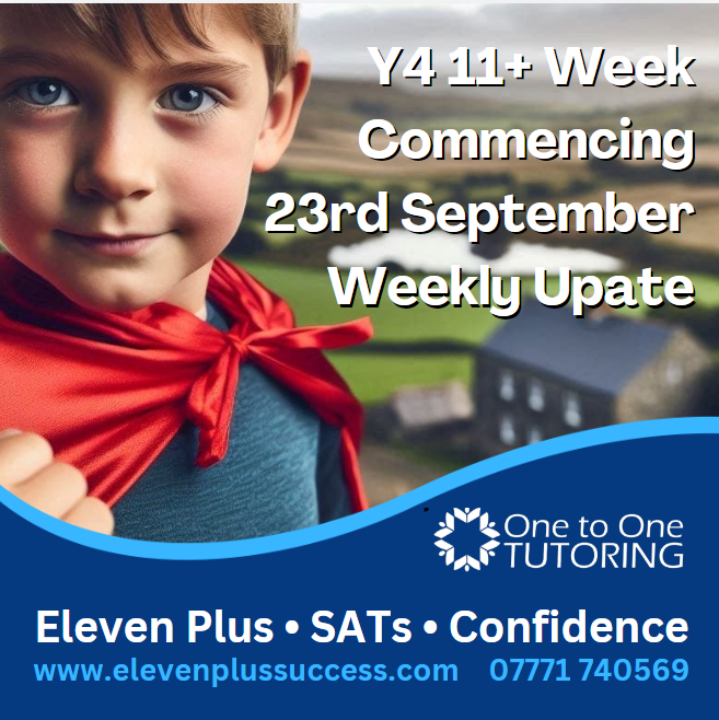 Y4 11+ Week commencing 23rd September - weekly update
