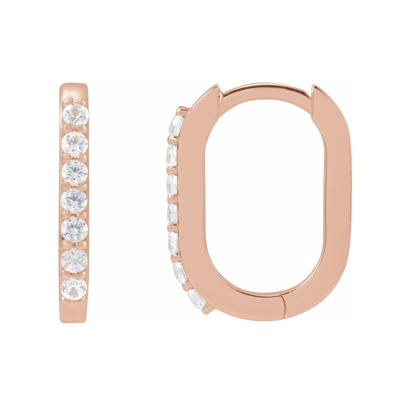 Teo ✨ White Sapphire Hoop Earrings (Rose Gold)