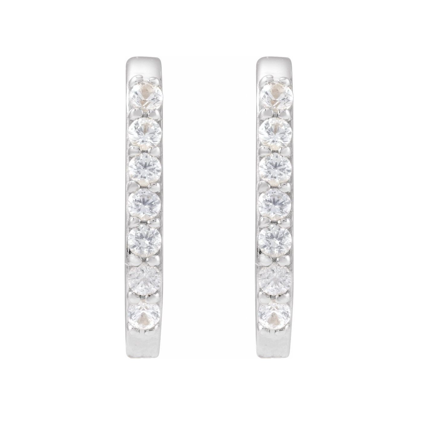 Teo ✨ White Sapphire Hoop Earrings (White Gold)