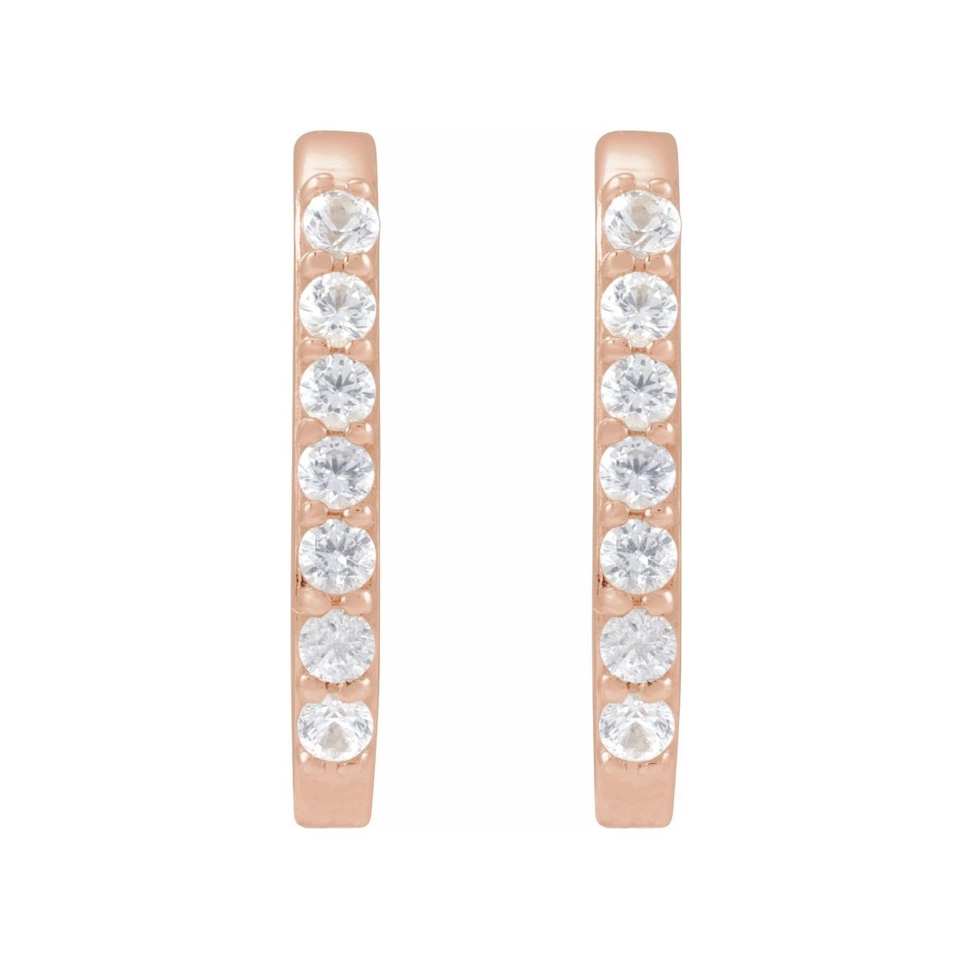 Teo ✨ White Sapphire Hoop Earrings (Rose Gold)