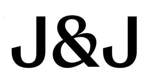 J&J logo with black letters on a white background