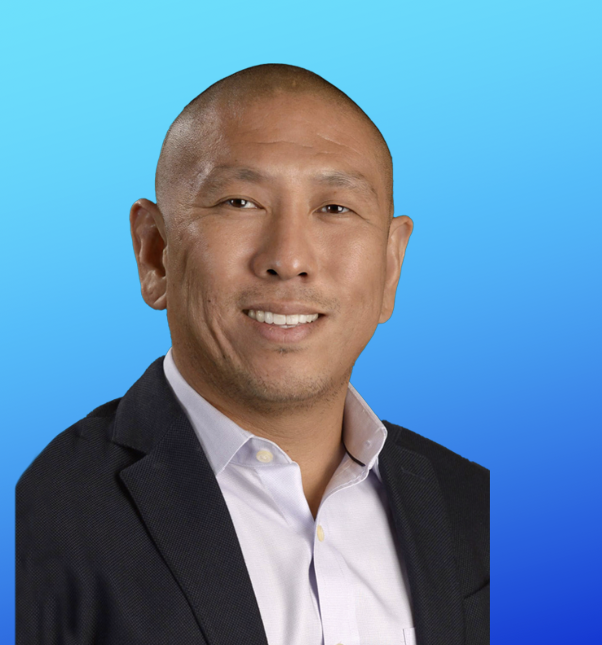 Mercy Mental Health - Man in business attire with a blue gradient background