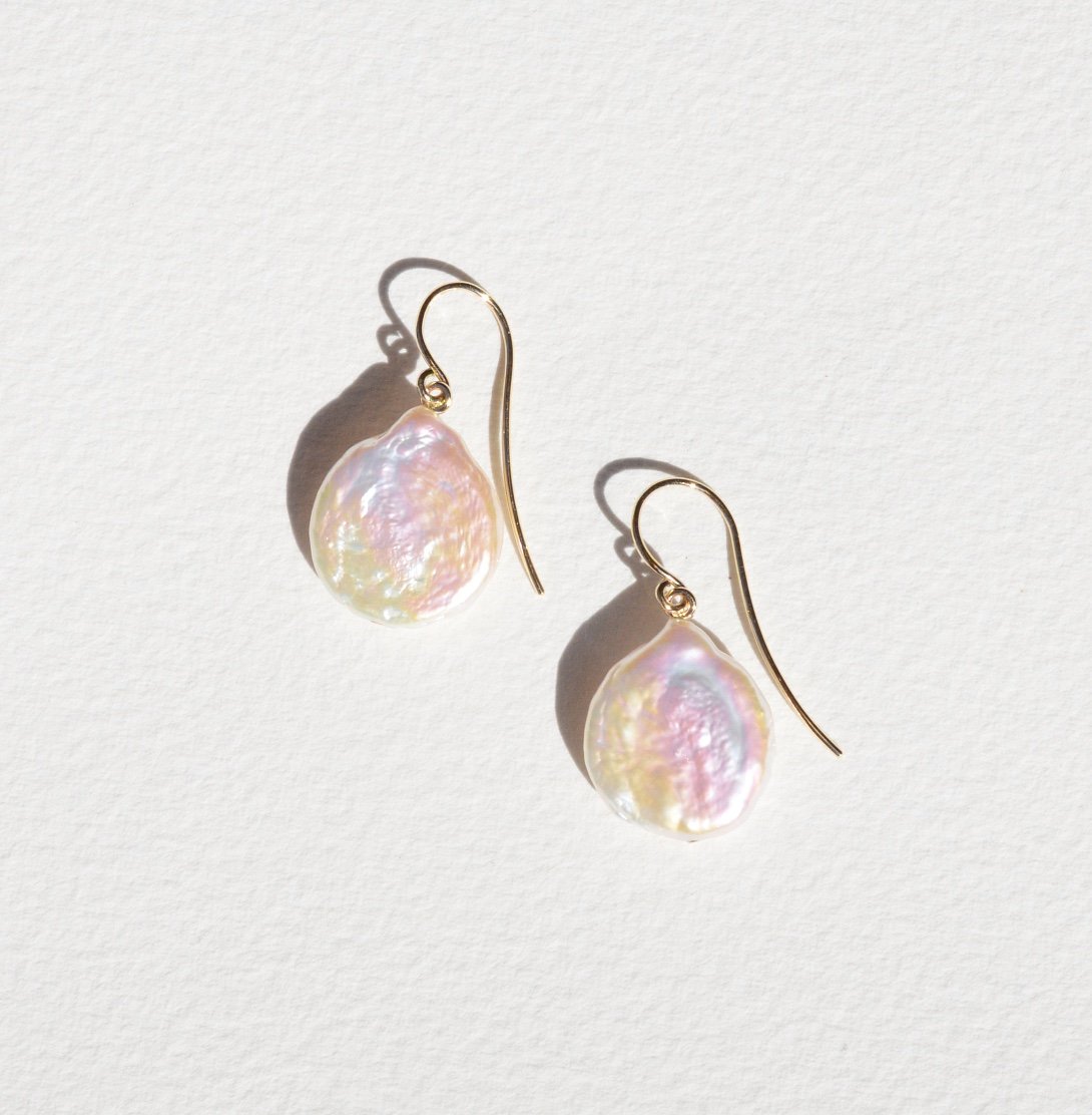 9CT COIN PEARL EARRINGS