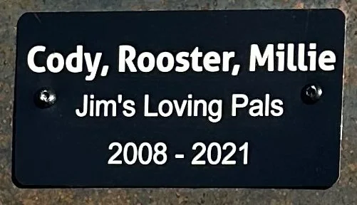 Memorial Garden - Three lines of text