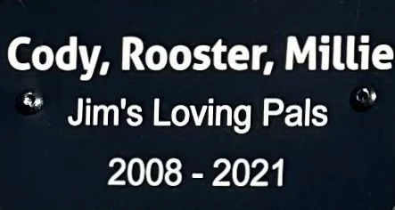 Memorial Garden - Three lines of text