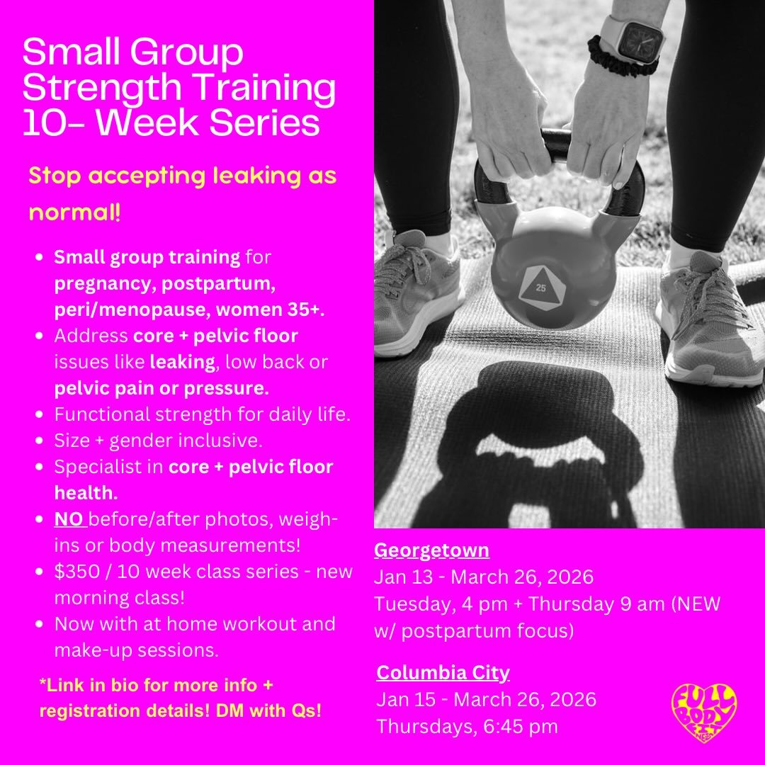 ⚡️Small Group Strength Training now open for 2026! 🔗 in bio for info and registration!⚡️

 Are you pregnant, postpartum, 35+ yrs, or in peri/menopause and beyond? 

Want to get strong in 2026 but tired of all the diet culture and fitness BS that say