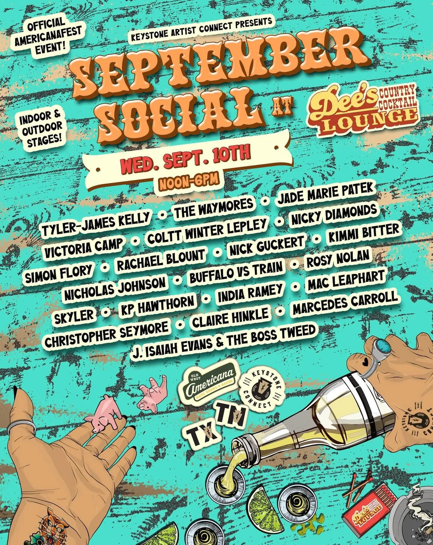 "September Social" at Dee's Country Cocktail Lounge (Nashville, TN; Americanafest)