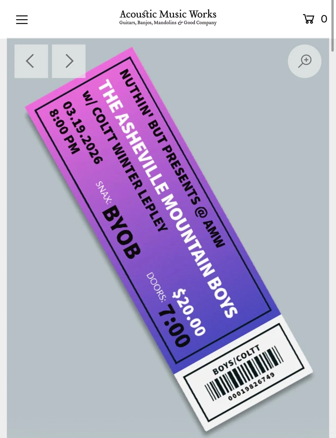 Acoustic Music Works (Pittsburgh, PA) w/ The Asheville Mountain Boys