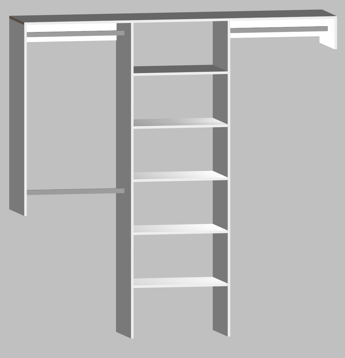 Melamine MDF Basic T Wardrobe