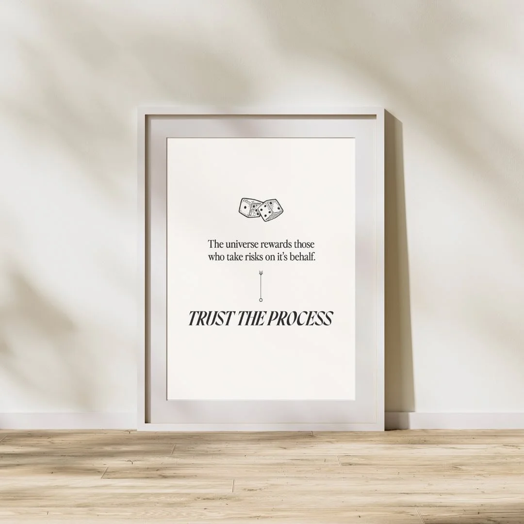 The Universe rewards those who take risks on it&rsquo;s behalf ✨🫶🏼 Embrace the journey with our &ldquo;Trust the Process&rdquo; digital artwork, crafted to bring motivation into your space effortlessly. This instant download offers you the flexibil