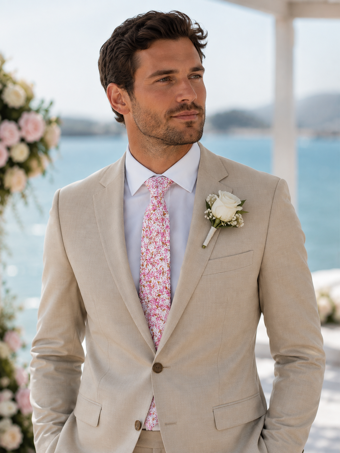 Candy Pink Floral Tie