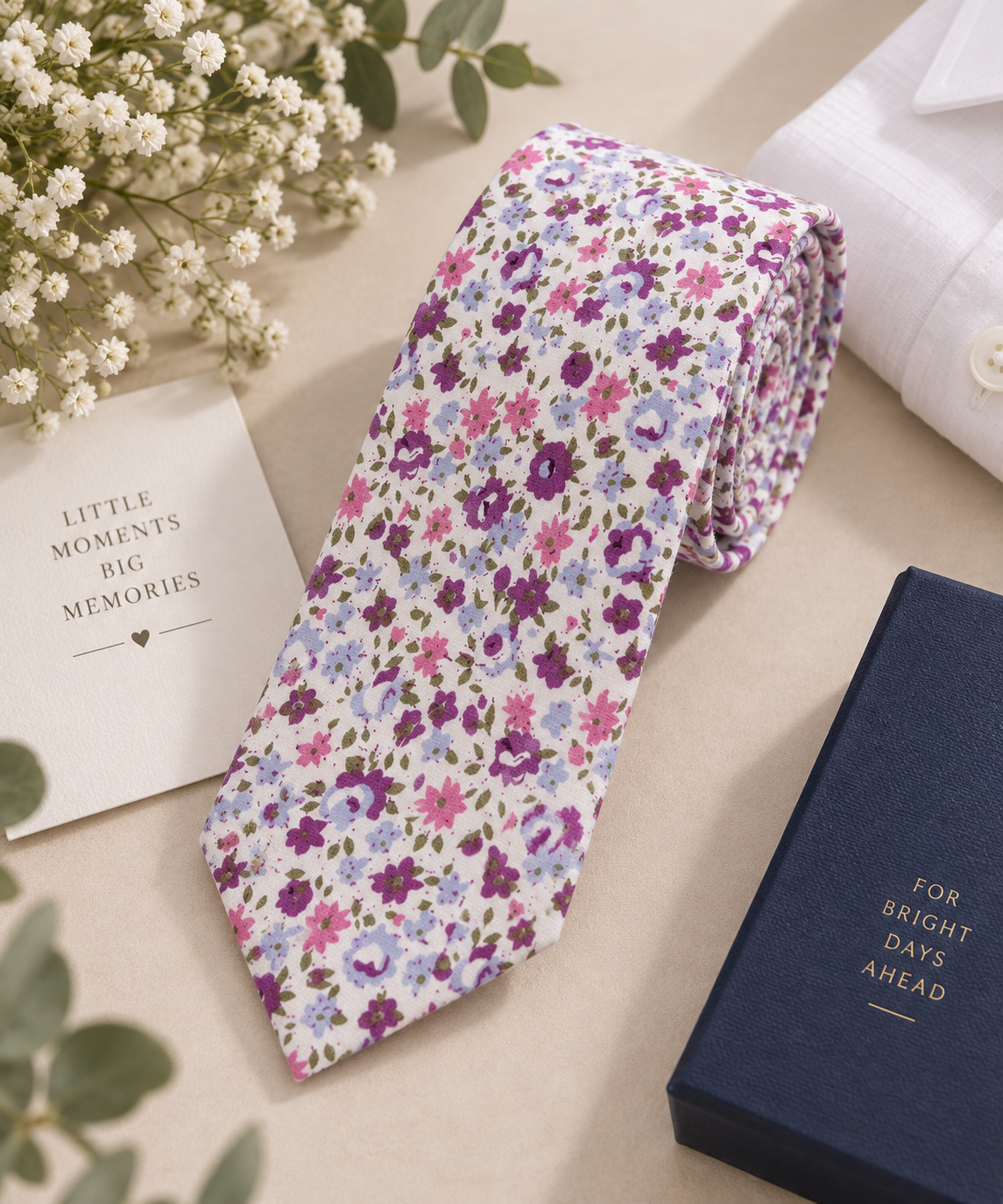 Purple Floral Tie