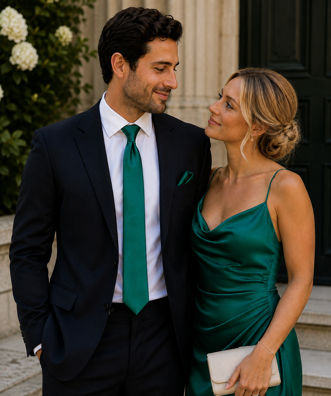 Emerald Green Satin Tie