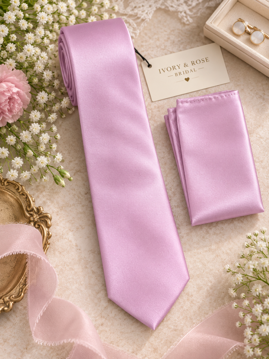 Pink  Satin Tie