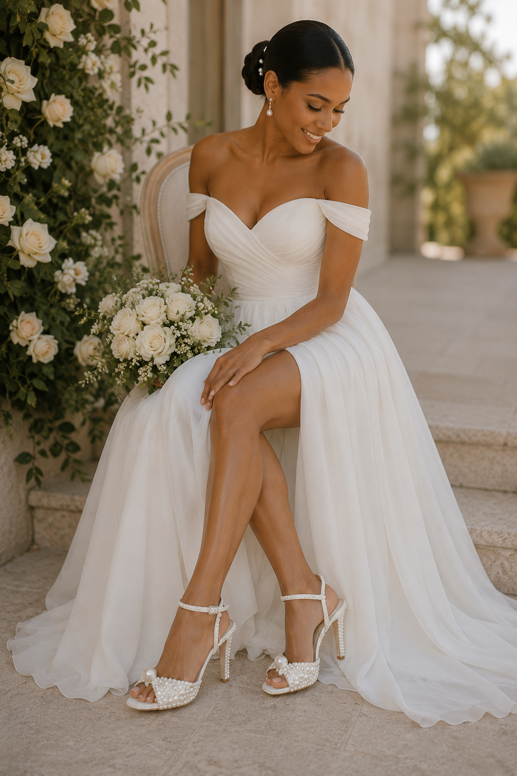 Chantelle Ivory Pearl Bridal Heels