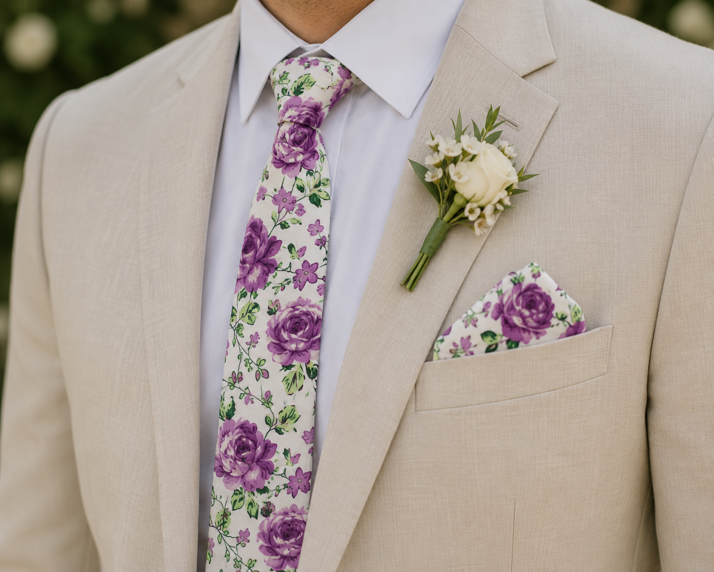 Purple  Floral Tie