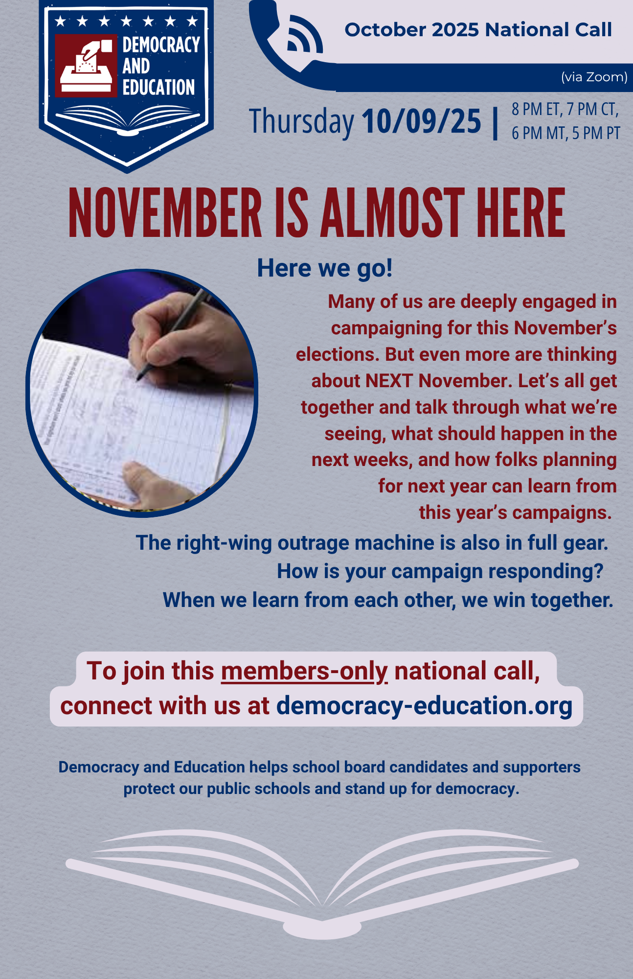 “November is Almost Here - Here We Go!” - October 2025 National Call