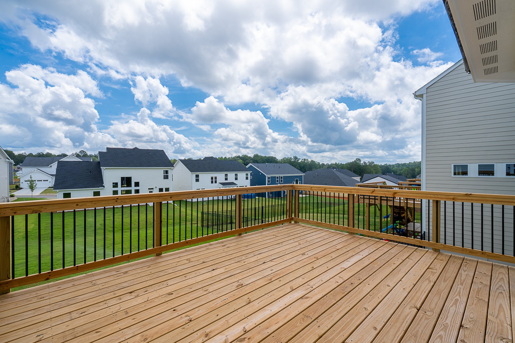 Backyard photographed professionally for real estate listing marketing in North GA