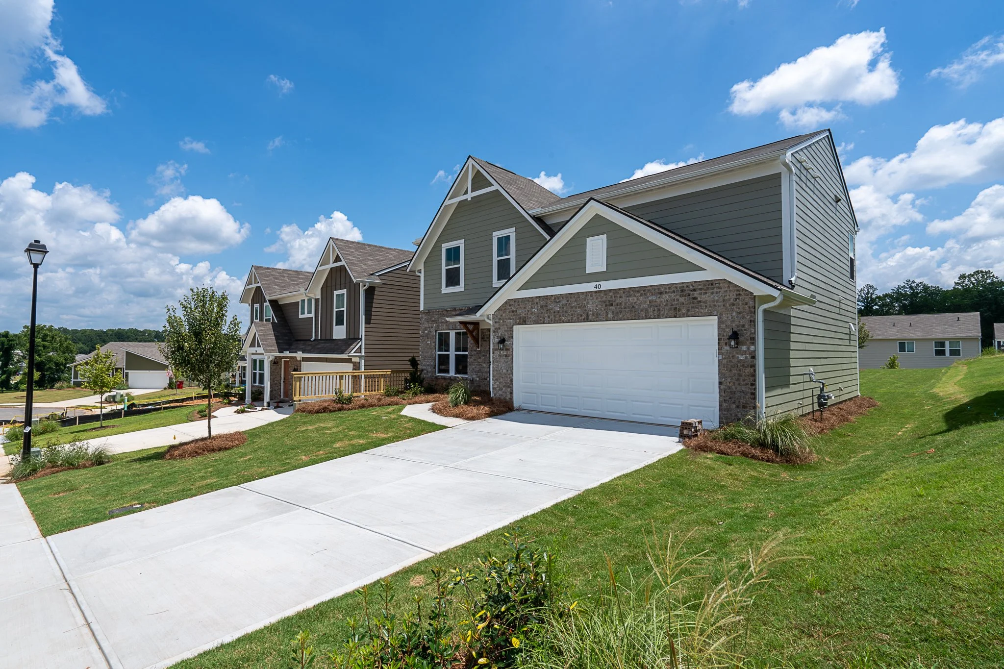New build home exterior captured for real estate marketing in North Georgia