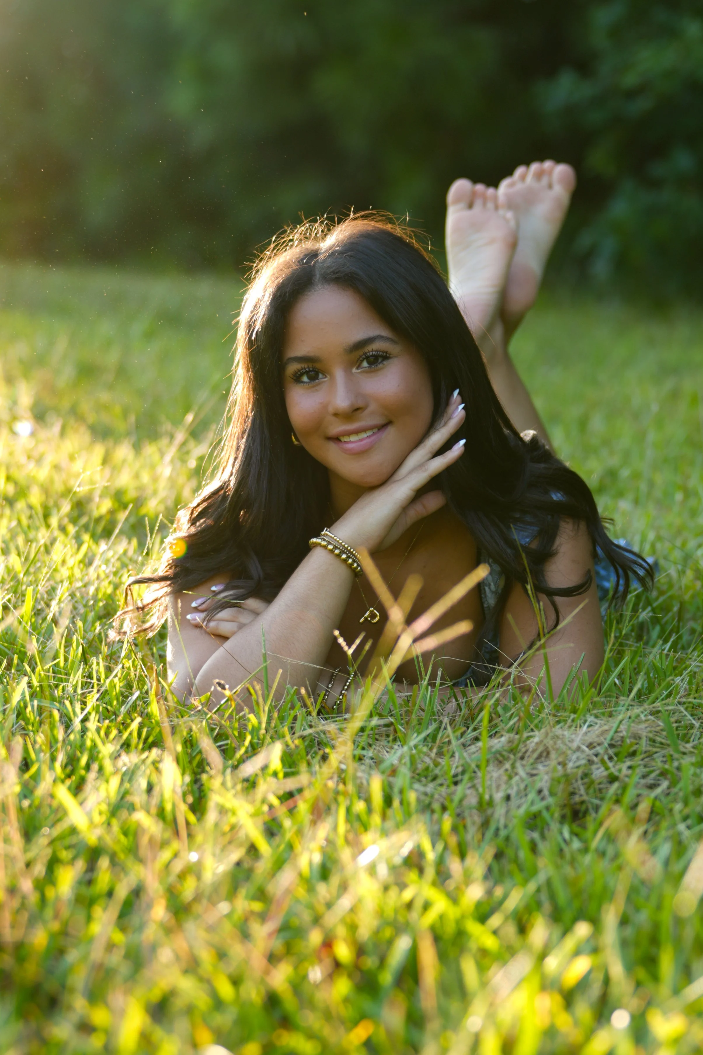 Outdoor lifestyle senior portrait captured by Buford GA portrait photographer