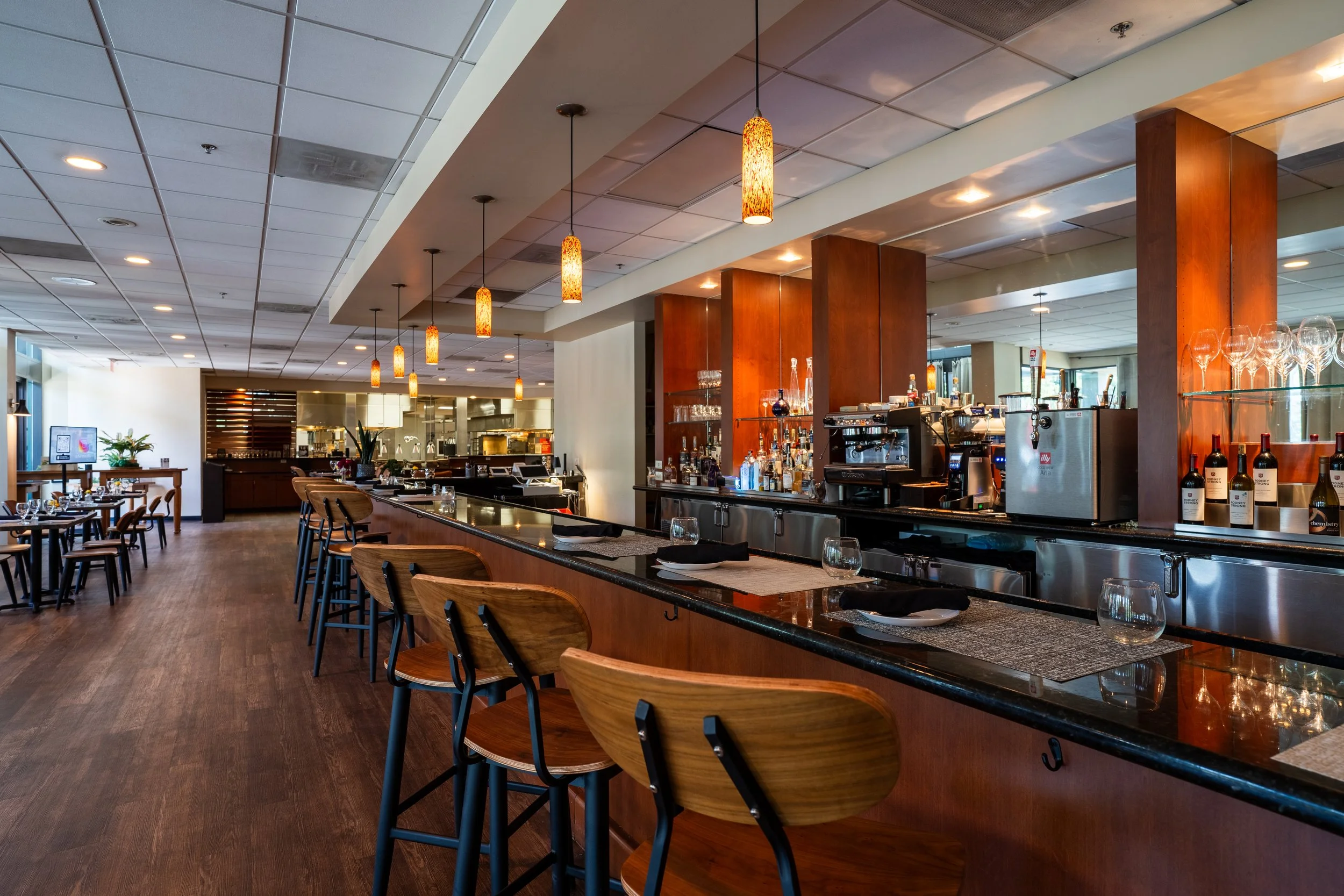 Restaurant interior photographed professionally for marketing and online listings