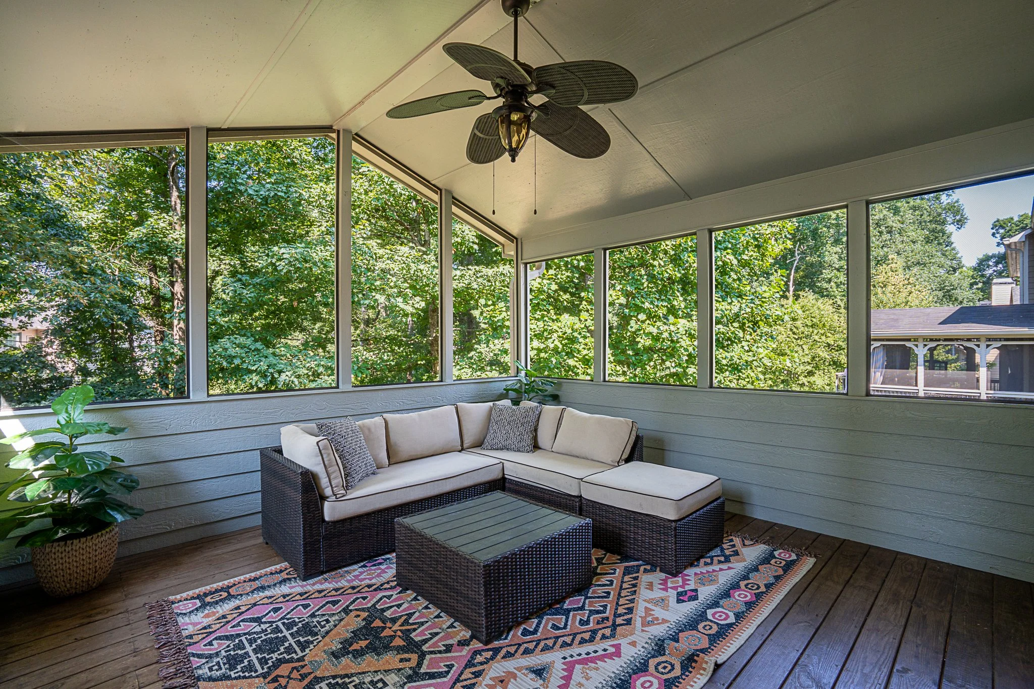 Luxury backyard featuring outdoor living space