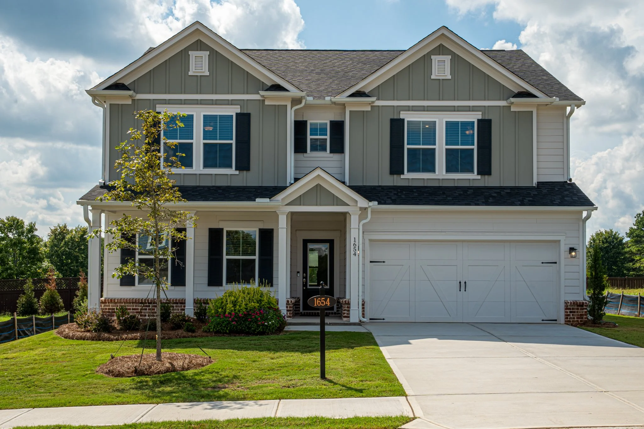 New construction home exterior photographed professionally in Buford GA