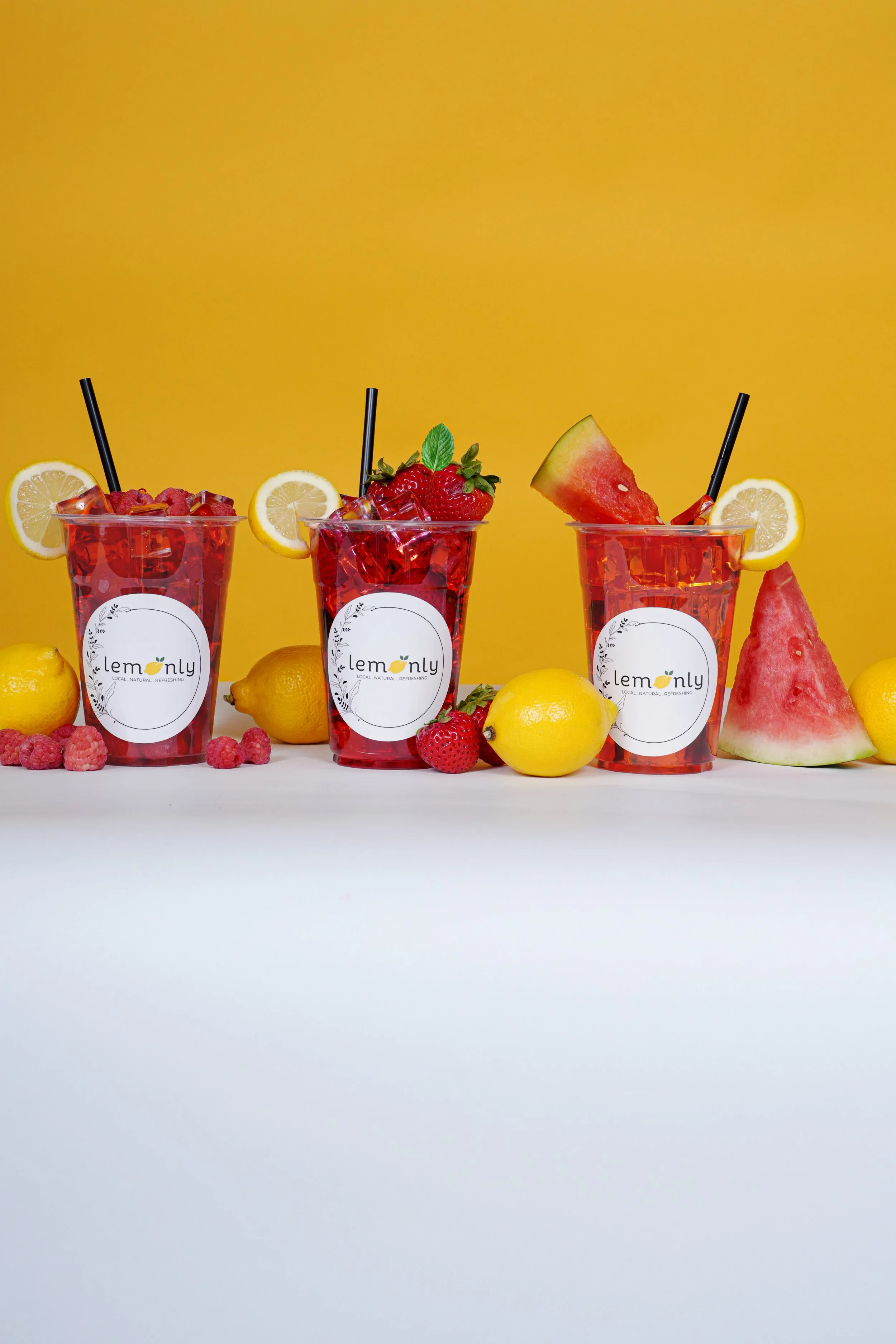 Professional product photo of fresh lemonade beverage for food and drink e-commerce