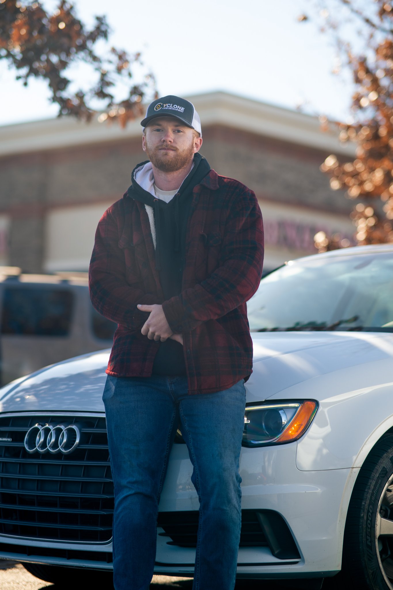 Portrait with Luxury Sedan Photographed in Gwinnett County