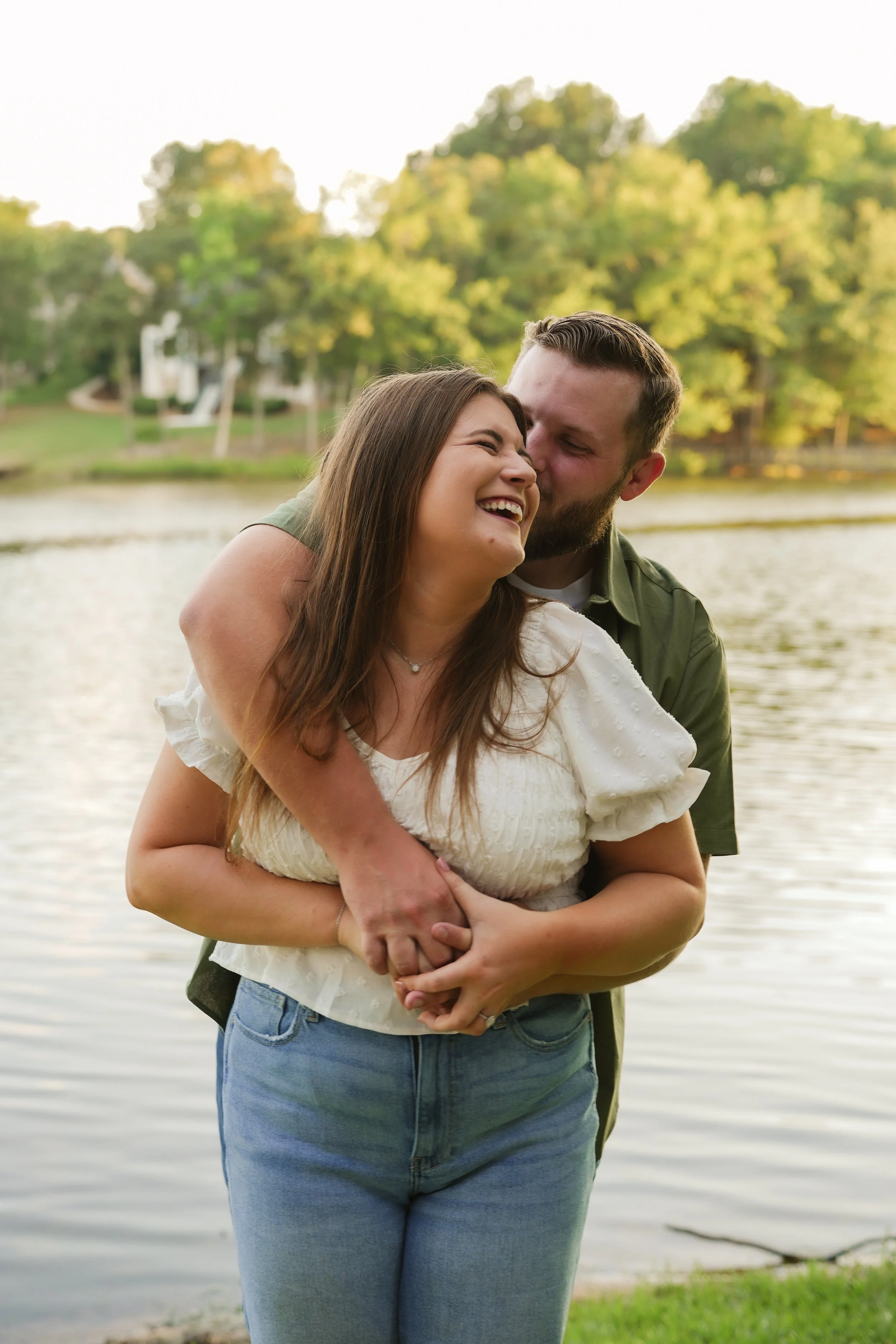 Lifestyle engagement photography session capturing genuine emotion in Buford GA