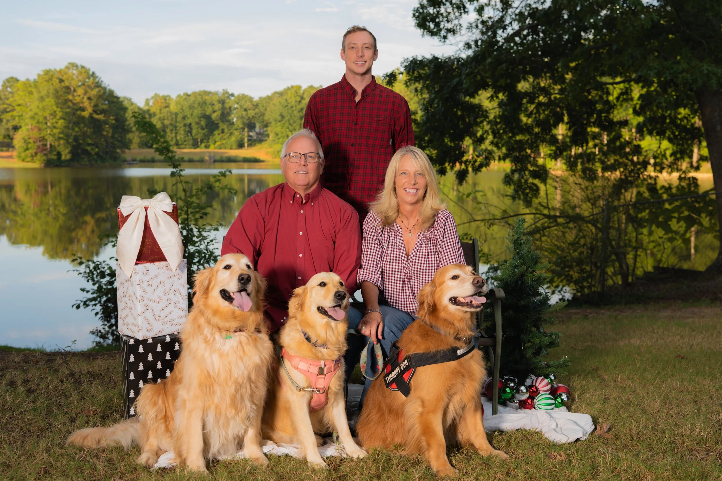 Family Posing For Holiday Card Photos In Dacula GA