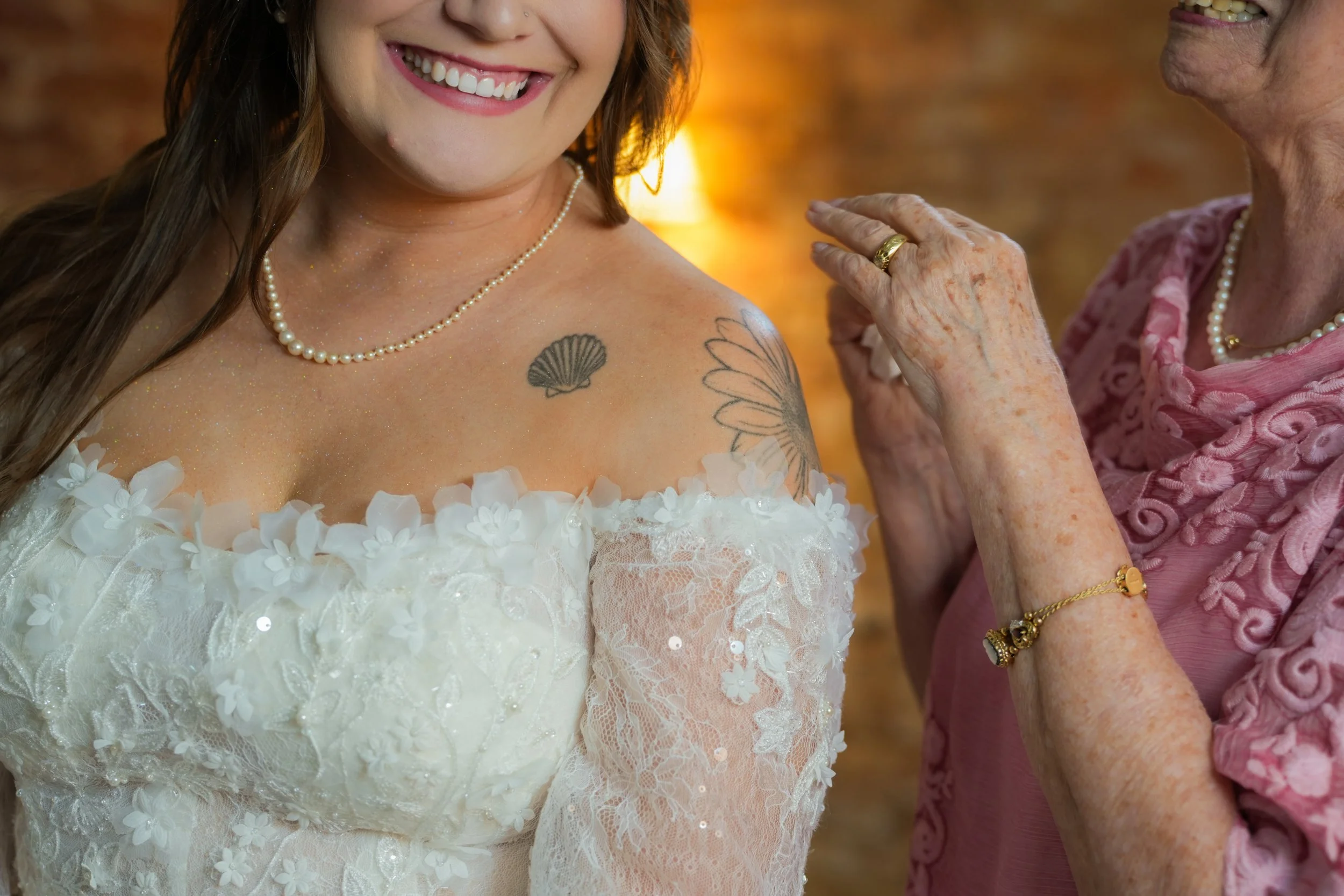 Candid bride and grandmother moment photographed professionally
