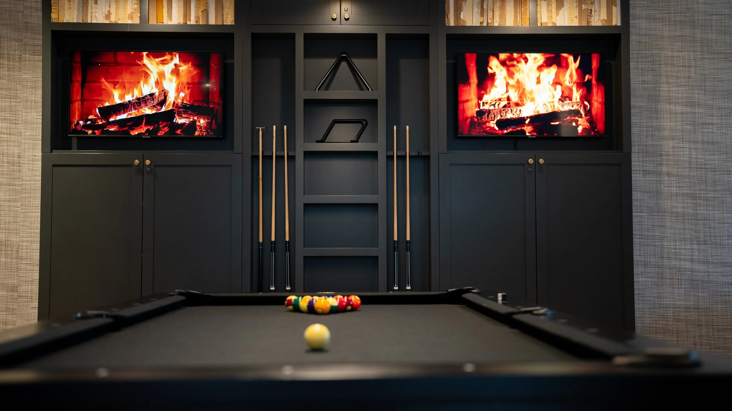 entertainment area photographed professionally for Real Estate listing