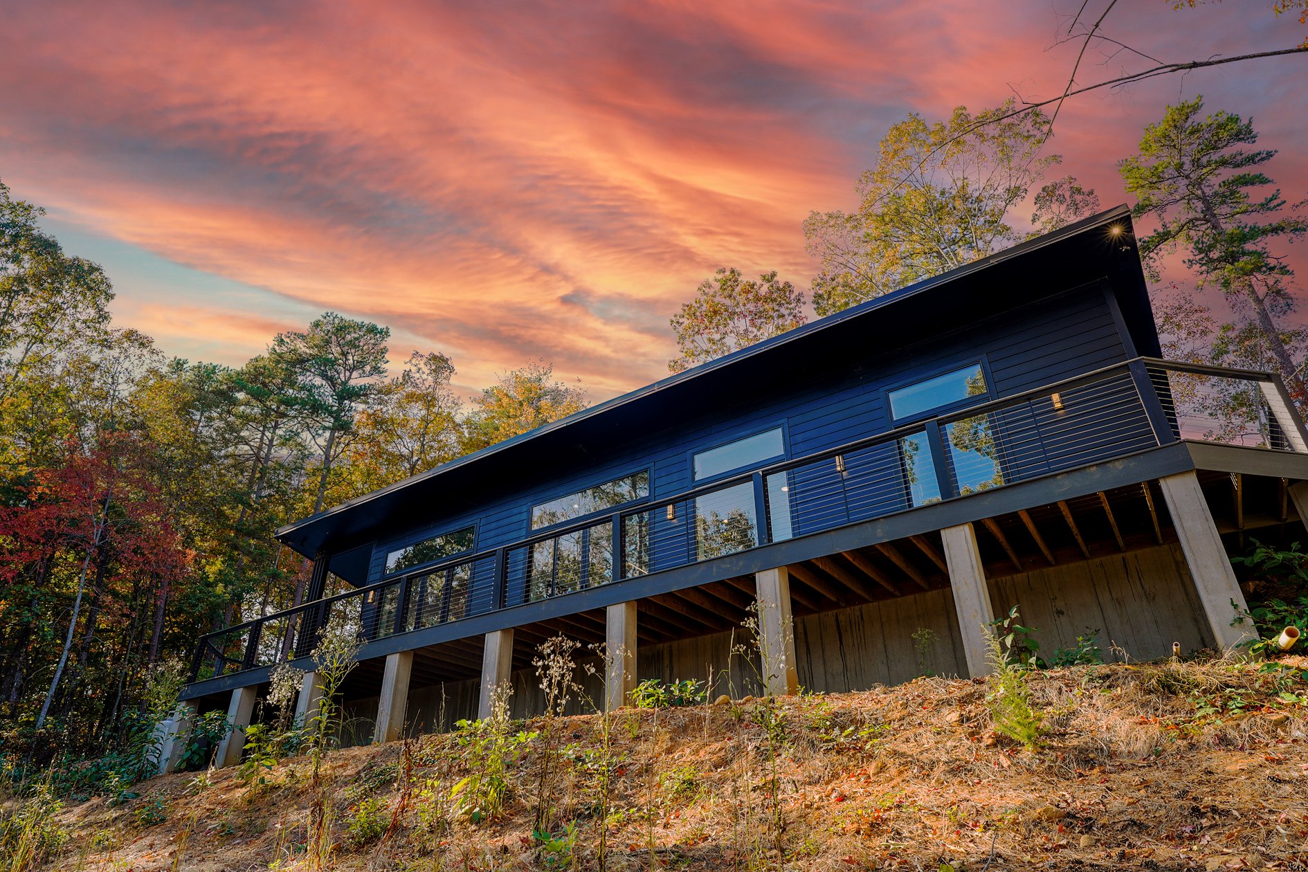 Cottage exterior captured professionally for short-term rental listing