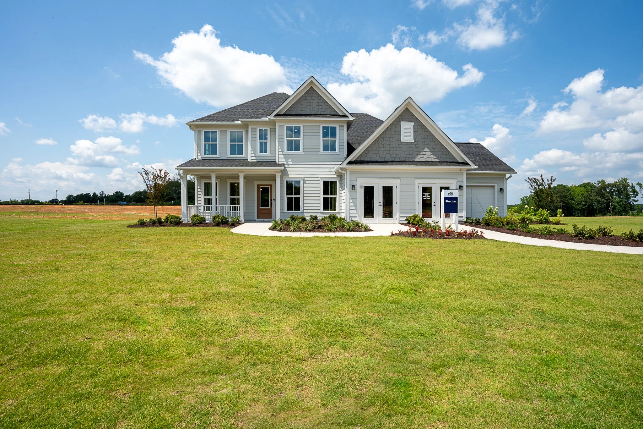 New build home exterior captured for real estate marketing in North Georgia