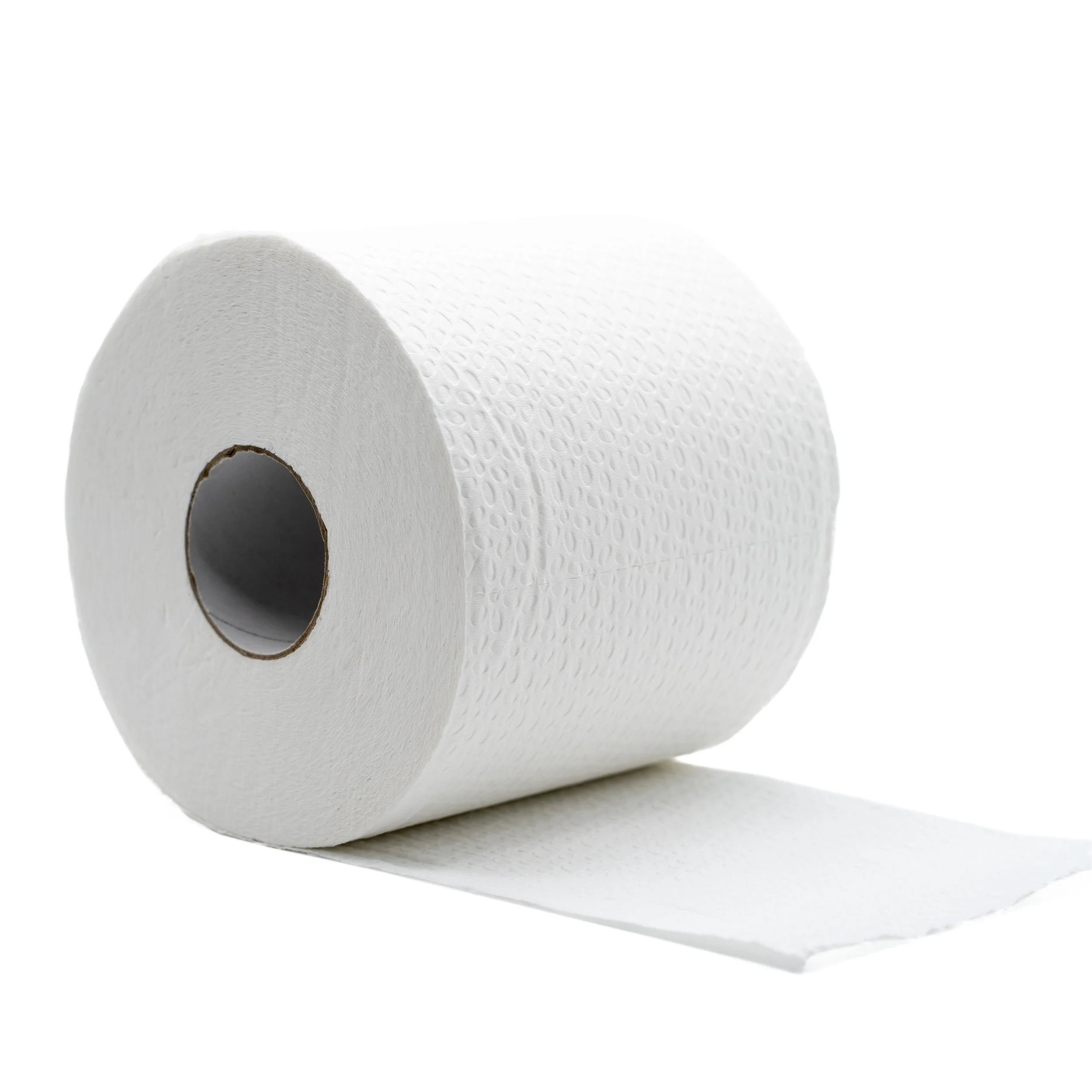 Toilet paper rolls photographed on white background for online retail listing