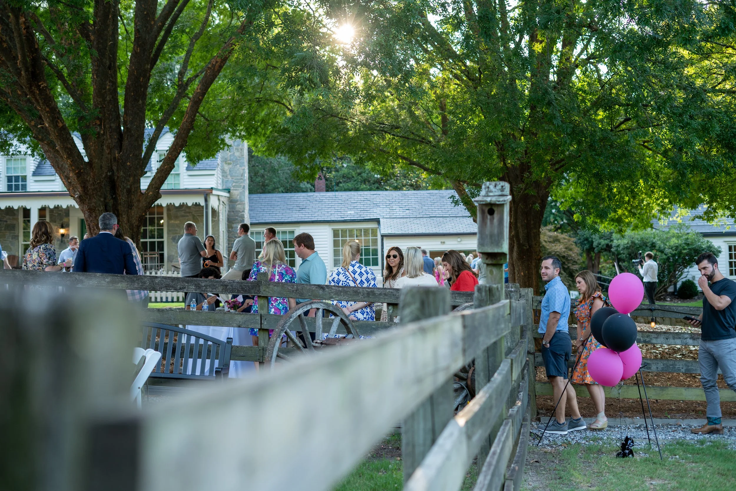 Crowd participating in community charity fundraiser