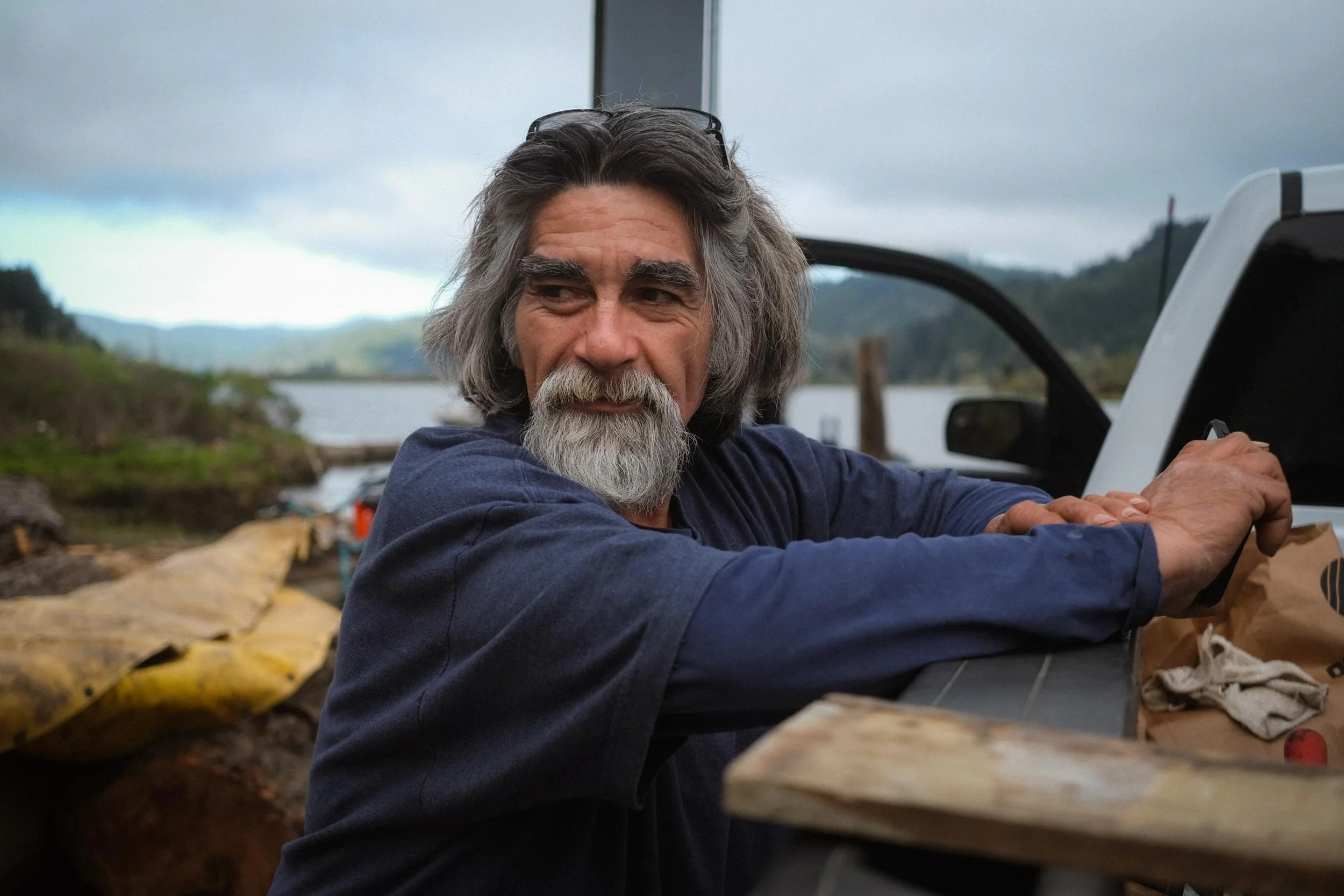 Rodrigo made a brief stop along the Siuslaw River years ago when traveling from Texas, and he hasn't left since.

April 6, 2026. Cushman, Oregon.

&bull;&bull;&bull;

Brief stop on the road trip to California. Passed by the ship yard and had to turn 
