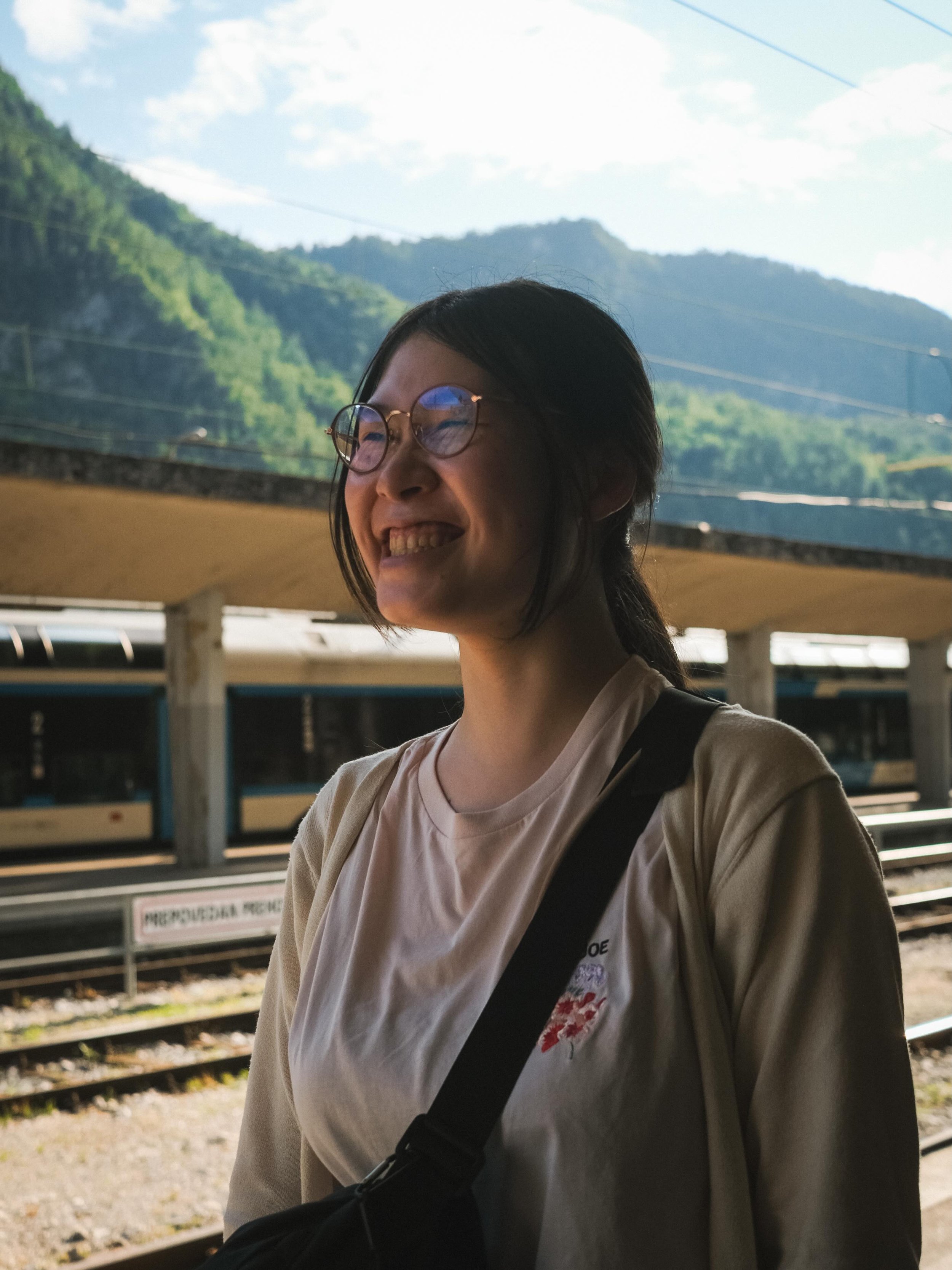 It was a sleepy midday at the Jessenice train station. I met Aya, who was waiting for the same train. I asked if I can take her portrait while we waited. She was going to university and took some time off to travel Slovenia. Slovenia is a beautiful s