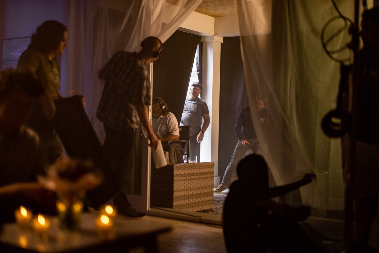 Final discussions setting up a day for night scene.
