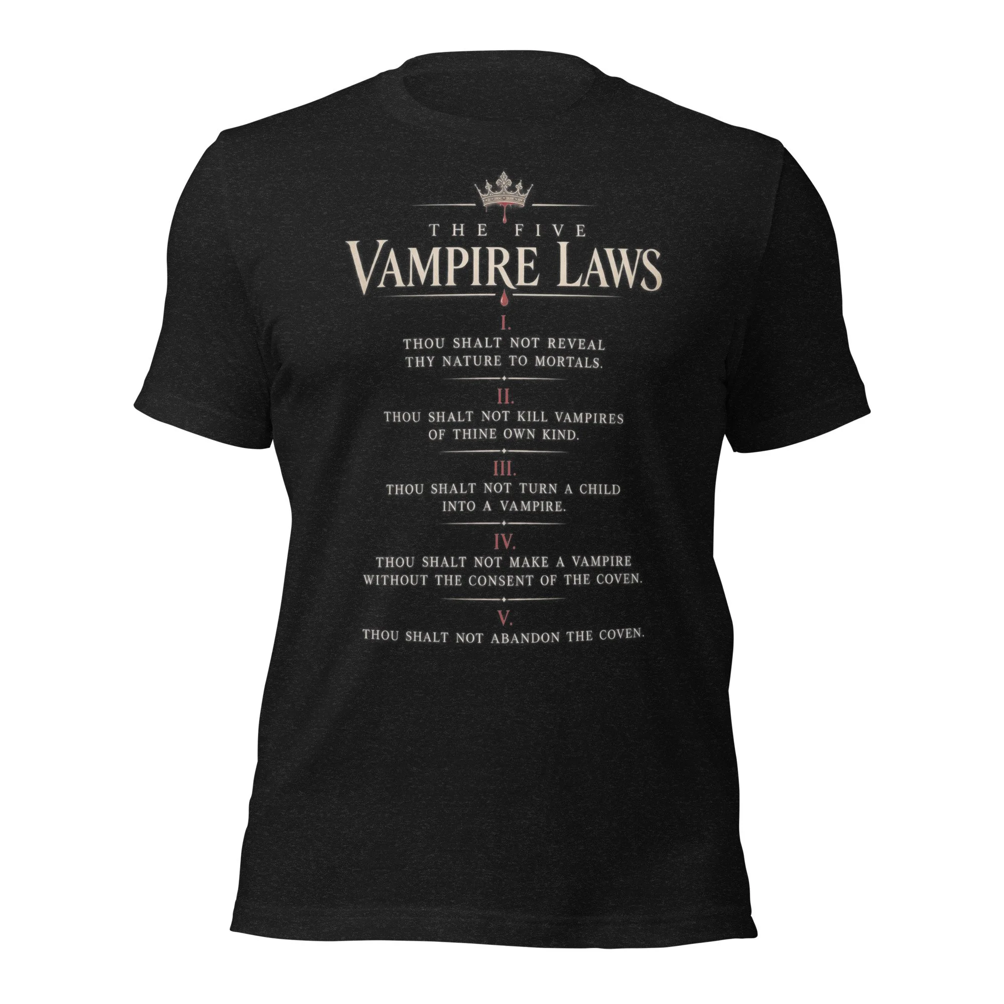 The Five Vampire Laws  'Interview with the Vampire' Inspired Unisex T-Shirt