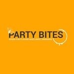 Party Bites logo on orange background.