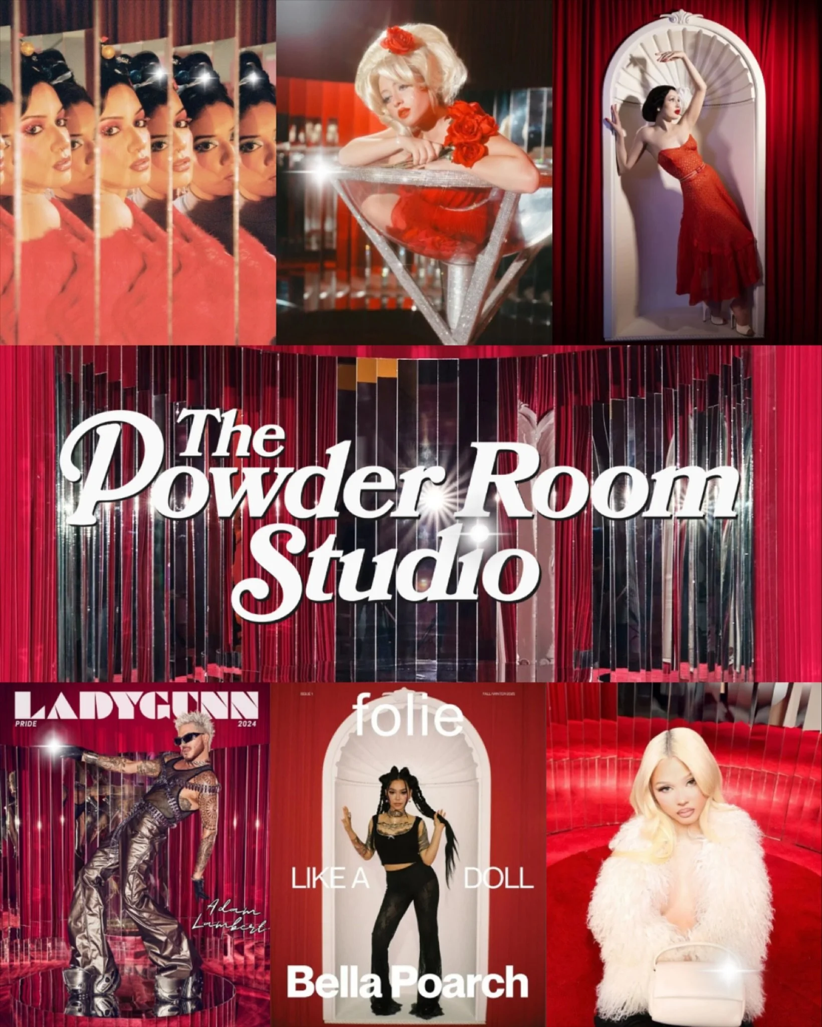 A little taste of the magic that&rsquo;s been made inside @thepowderroomstudiola 💋 Lights, mirrors, legends