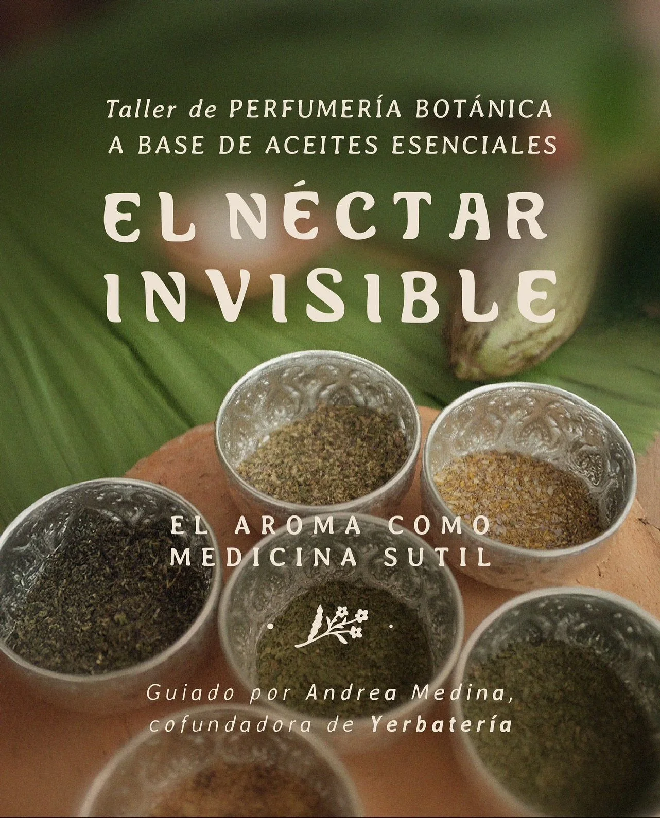 ✨ El Néctar Invisible ✨ – Taller de perfumería botánica
MIÉRCOLES / 26 NOVIEMBRE 
Te invitamos a una esta inmersión aromática soñada, vamos a diseñar un perfume botánico para elev