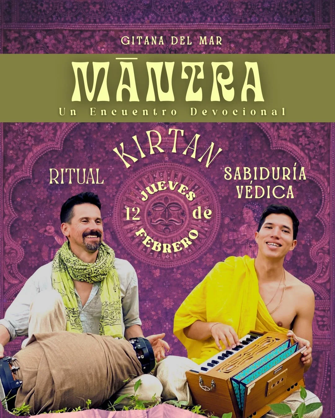 ✨ MĀNTRA: Un Encuentro Devocional ✨

Una velada &iacute;ntima de kirtan, ritual sagrado y sabidur&iacute;a v&eacute;dica, en el coraz&oacute;n de La Sierra 🕉️

INSPǏRE trae Vrindavan Chandra,  monje del sagrado Vrindavan, India, y Lilo Matiz @vrinda
