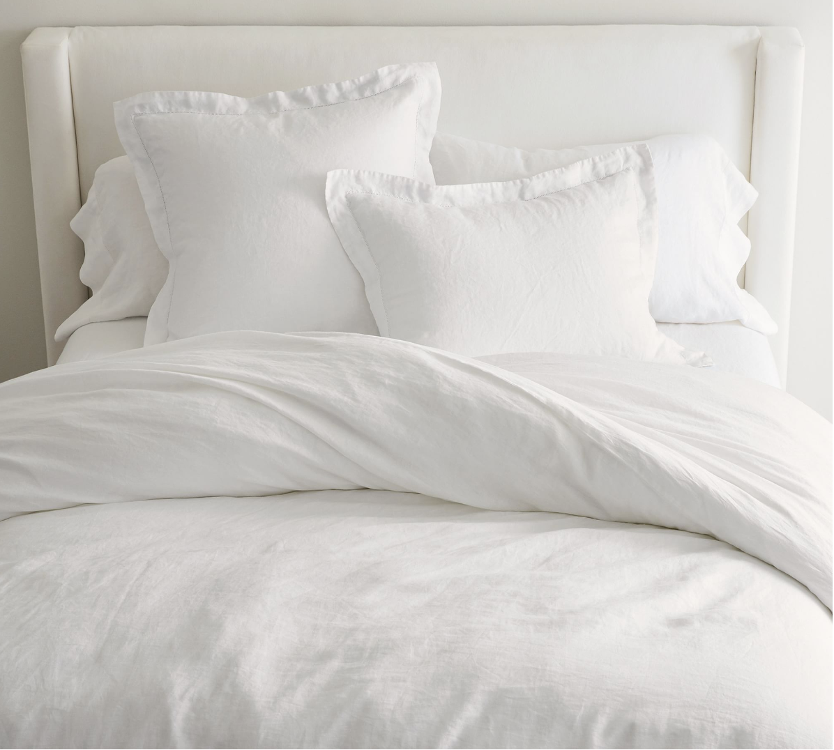White Belgian Flax Duvet Cover