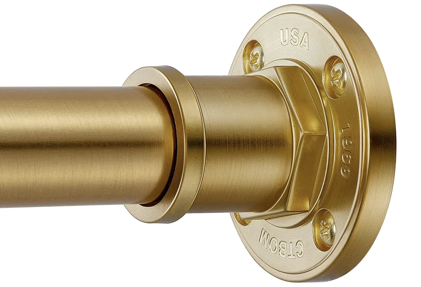 Gold Industrial Shower Curtain Rod